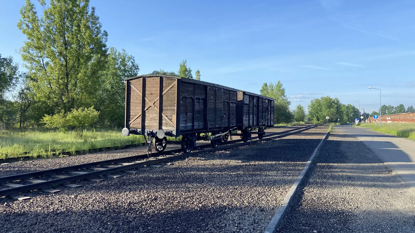 A railway car by the ramp at the former Auschwitz-Birkenau camp in Oświęcim - a symbol of the deportations